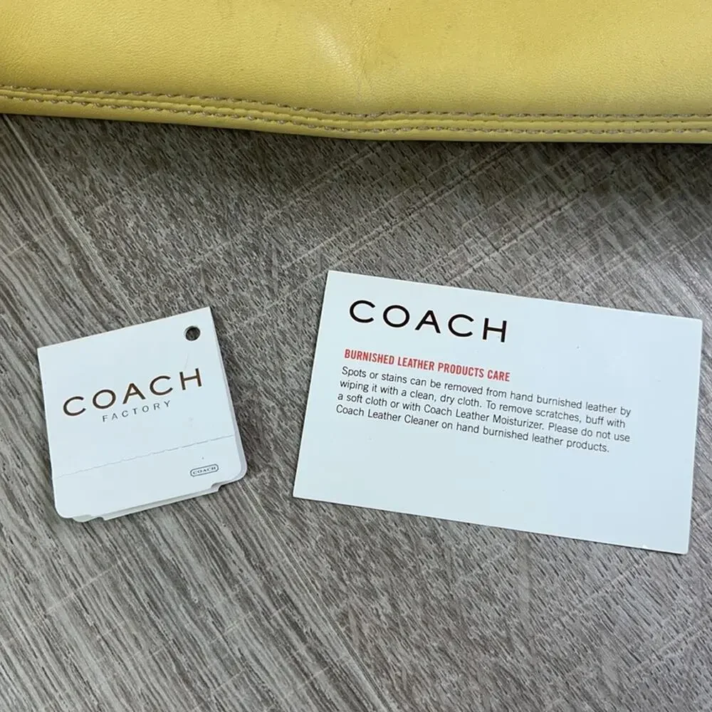 COACH Canary Yellow Crossbody Handbag Authentic Leather Flap Shoulder Bag F13355